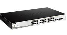 D-Link DGS-1210-28MP Web Smart Switch with 24 10/100/1000 Mbps ports and 4 SFP ports
